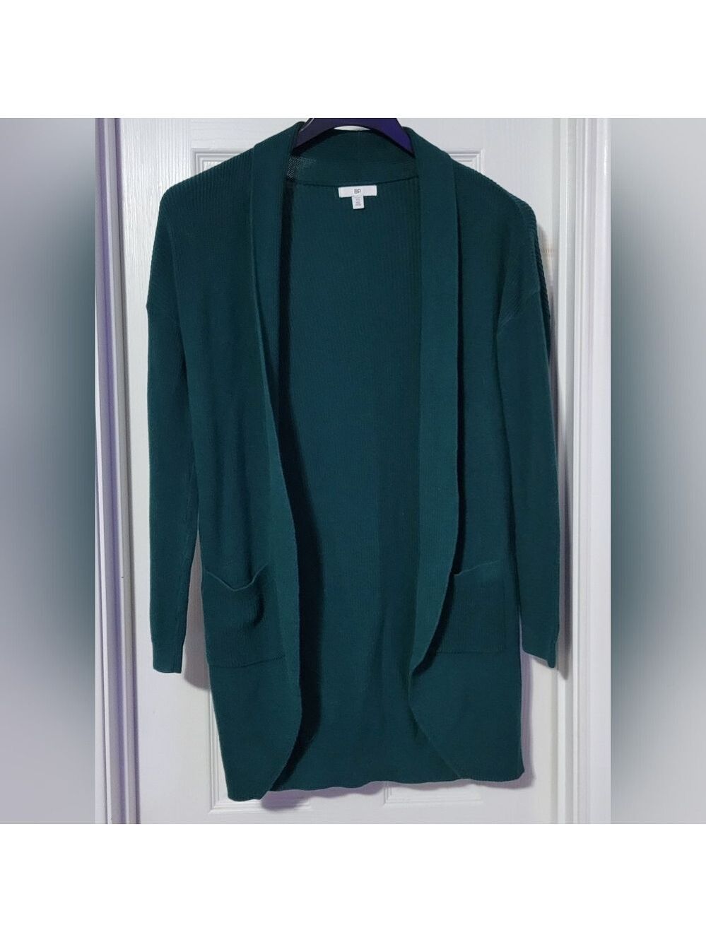 BP - Women's Stitch Curve Hem Longline Ribbed Cardigan